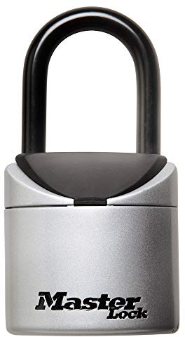 Master Lock Lock Box, Set Your Own Combination Portable Key Safe, 2-3/4 in. Wide, 5406D,Black, Grey