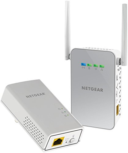 NETGEAR Powerline Adapter + Wireless Access Point Kit, 1000 Mbps Wall-Plug, 1 Gigabit Ethernet Ports (PLW1000-100NAS)