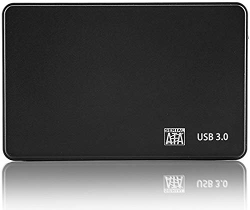 Hard Disk Drive External Enclosure Case Caddy - USB 3.0 SATA, 2.5 inch, for HDD, Solid State Drive SSD - Tool Free - BLACK