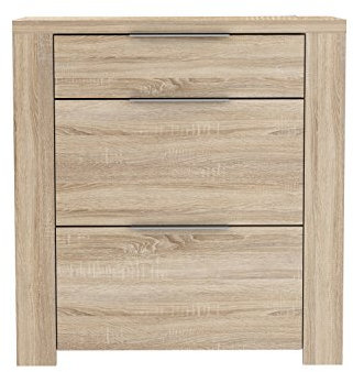 FORTE Calpe Schuhschrank mit 1 Schublade und 2 Klappen, Holzwerkstoff, Sonoma Eiche , 99.4 x 42 x 105.2 cm