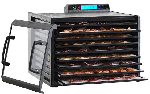 Excalibur Electric Food Dehydrator Machine 9-Tray with Clear Door and 48-Hour Digital Timer, Automatic Shut Off & Temperature Control and Fast Drying with 15 Sq. Ft. of Drying Space, 600-Watts, Black