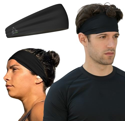 Bandeau Bandana et Bandeau de Sport Anti-humidité pour Homme, pour la Course, Le Crossfit, Le Ski et Le vélo, Noir