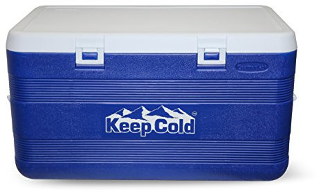 Duramax Deluxe Hochleistungs-Kühlbox 100L mit PU-Isolierung, Kühlbox mit ergonomischen Griffen, Blau