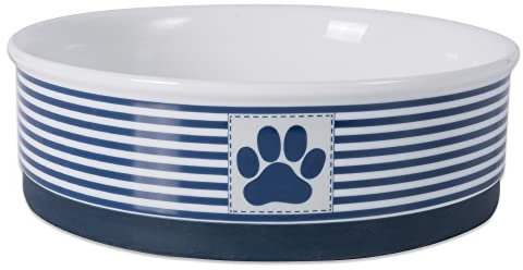Bone Dry Paw & Patch - Ciotola Grande in Ceramica per Animali Domestici, 19 x 6 cm, Colore: Blu Nautico
