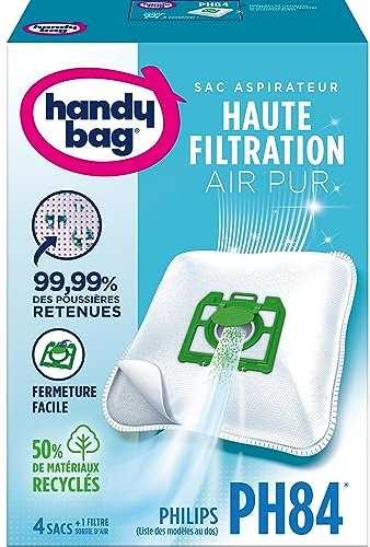 Pratica borsa PH84-Sacchetti per aspirapolvere in microfibra anti-allergico filtro motore per Philips Vision-Oslo