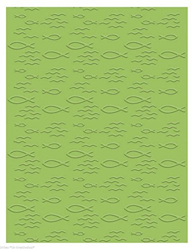 bastelkoerble® Prägeschablone  Fische christlich  10,6 x 15,0 cm für Embossing ( Wachsplatten ) Kartengestaltung
