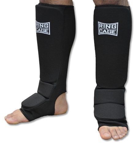 Pro Slip-on Cloth shin Instep for Muay Thai, MMA, Kickboxing, Stand up (X-Small (Kids))