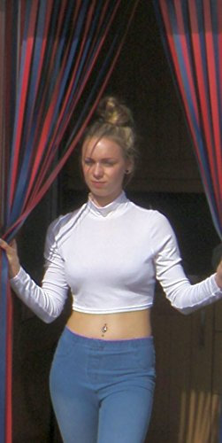 Holland Plastics Original Brand Rideau anti-insectes robuste - Largeur de 80 cm - Avec crochets de fixation à vis pour cadres de porte en bois - Rouge/bleu