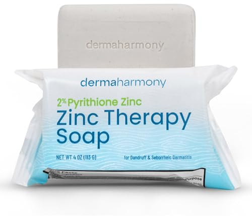Dermaharmony 2% Pyrithione Zinc (ZnP) Bar Soap 4 oz - Crafted for Those with Skin Conditions - Seborrheic Dermatitis, Dandruff, Psoriasis, Eczema, etc.