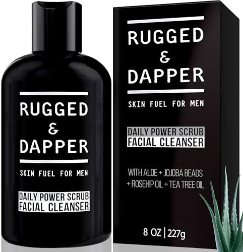 RUGGED & DAPPER Face Wash for Men | Daily Exfoliating Mens Face Wash & Scrub | Deep Cleans Oily, Rough & Breakout-Prone Skin