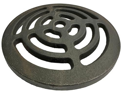 6.5 Diameter 165mm 9mm 3/8 Thick Round Circular Cast Iron Gully Grid/Grate Heavy Duty Drain Cover Black Satin Finish