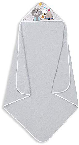Interbaby Asciugamano con cappuccio per neonato INDIO in grigio - 560 g