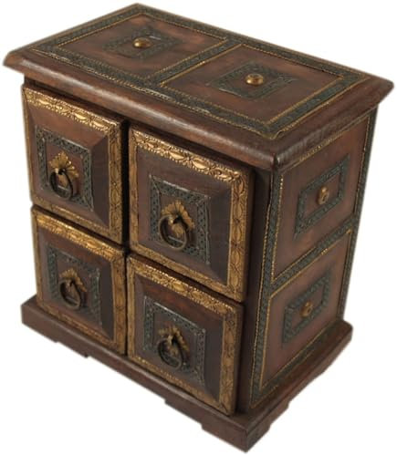 Guru-Shop Armadio a Cassetti, Armadietto Della Farmacia, Armadietto dei Gioielli - Modello 3, Marrone, 23x23x14 cm, Lattine, Scatole Cofanetti