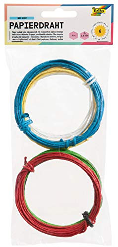 folia 79809 - Papierdraht 1,5 mm x 3 m, sortiert in 6 Farben