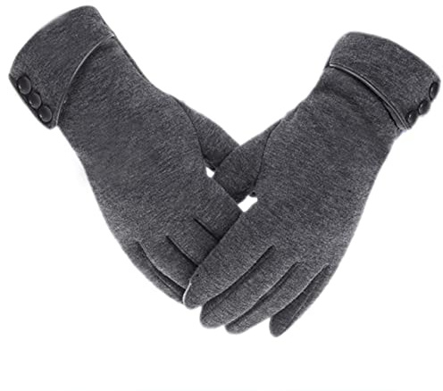 Tomily Womens Touch Screen Phone Fleece Windproof Gloves Winter Warm Wear (Gray)