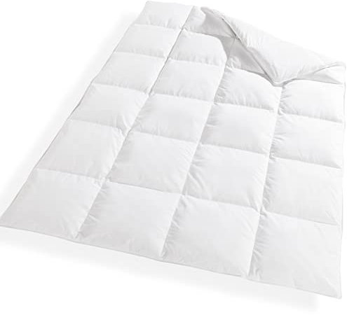 VitaloBett 100% Winter Daunendecke 135x200 cm Premium Winterbettdecke warm aus Baumwolle - atmungsaktiv & waschbar warme Daunen Winterdecke 135x200cm - Duvet Made in Germany - Ökotex Bettdecke