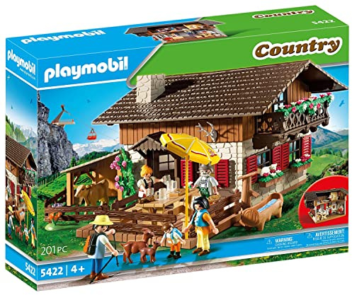 PLAYMOBIL 5422 Vida en la Montaña Country Casa de los Alpes, Juguetes para niños a Partir de 4 años, 50.0 x 39.9 x 9.9