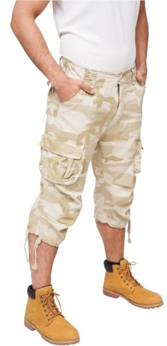 Brandit Urban Leyenda 3/4 Hombre Cargo Pantalones Cortos | Pantalones cortos 3/4 con múltiples bolsillos, cintura y bajos de las piernas, pantalones cortos hasta la rodilla para el día