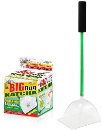The Big Bug Katcha – Fängt sie alle, groß & klein, fängt Spinnen, Wespen, Skorpione, Kakerlaken, Fliegen, Stinkwanzen, Mäuse, Frösche, Geckos und mehr in Armeslänge; kein Gift; kein Schmutz; keine Spinnen mehr - Ultimativer Spinnenfänger