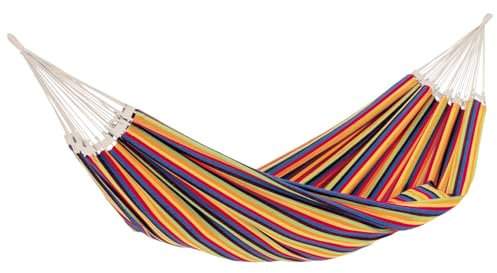 AMAZONAS XXL Komfort Hängematte Paradiso Tropical handgefertigt in Brasilien 250cm x 175cm bis 200kg in Buntgestreift