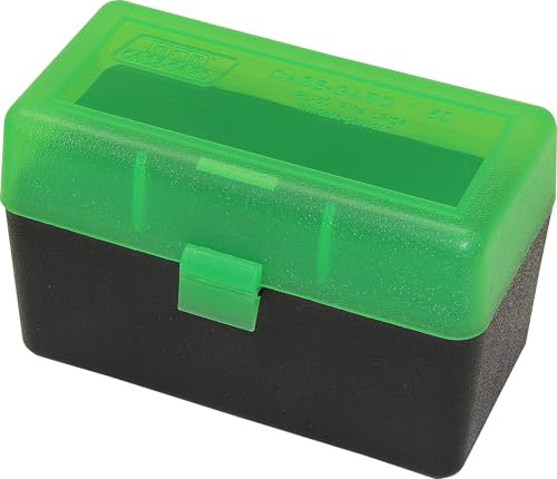 MTM Caja de munición redonda abatible para rifle 270 Win 280 Rem 30-06, verde transparente