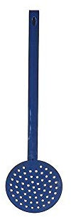linoows Emaille Schaumlöffel, Schaumkelle, Abschöpfer, Nostalgie Küchenhelfer, blau