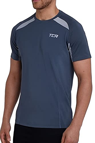 TCA Quickdry Maglietta Palestra Uomo - Maglia Running a Maniche Corte - Gym T Shirt - Abbigliamento Fitness - Grigio Scuro, M