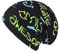 Wollhuhn ÖKO Long-Beanie, Wende-Mütze, ganzjährig, mit COOL Music schwarz/blau/grün, Innenseite Uni grau, für Mädchen und Jungen, 20150820, Gr S: KU 48/50 (ca 1-3 Jahre)