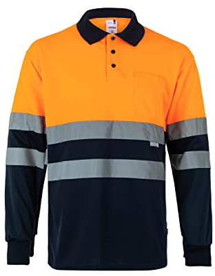 Velilla 175 – signalskjorta, långärmad (storlek XS) färg marinblå och orange fluorescerande