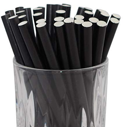 LUXENTU Cannucce di Carta - 100, 300, 500 o 1000 Pezzi - (1000, Nero/Cocktail)