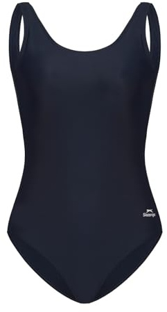 Slazenger Bañador básico para mujer Traje de baño Natación Playa Azul 10 (S), azul marino, S