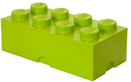 LEGO Aufbewahrungsstein, 8 Noppen, Stapelbare Aufbewahrungsbox, 12 l, lindgrün