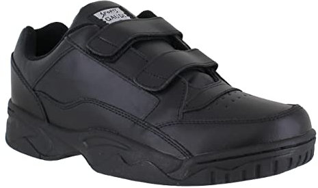 Sports Gaudi Mens Leather Lace Up/Touch Fasten Trainers Shoes Touch Fasten - Black UK 8