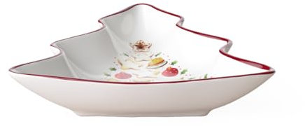 Villeroy & Boch Winter Bakery Delight Petite coupelle en forme de sapin, Porcelaine Premium, Blanc/Rouge/Beige