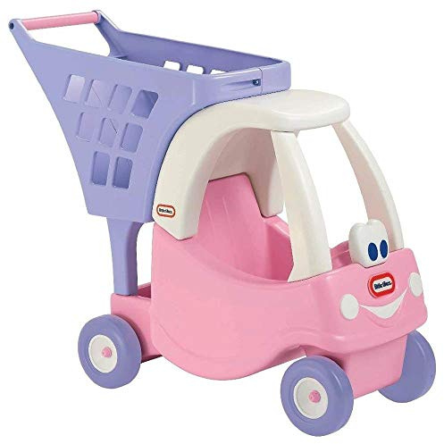 little tikes Cozy Carrello della Spesa - Giocattolo per Bambini - per Far Finta di Andare a Fare la Spesa - Rosa/Viola
