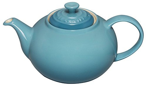 Le Creuset Enamelled Stoneware Classic Teapot, 1.3 Litres, Serves 3-4 Cups, Teal, 91010013490000