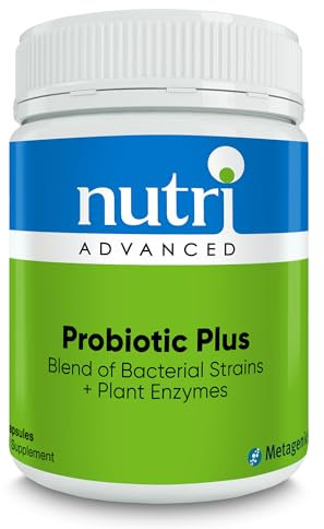 Metagenics Probiotic Plus - with Live Bacteria - Blend of 7 Bacterial Strains & Plant Enzymes for Digestive Health - 60 Capsules