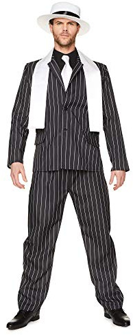 Karnival Costumes Gangster Boss Homme's Déguisement 20s Mafia Pinstripe Costume Adults 20s Costume