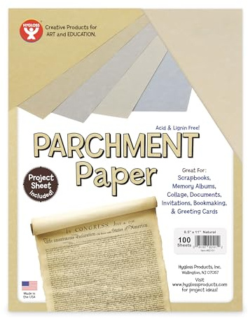 Hygloss Products Craft Parchment Paper Sheets - Printer Friendly, Made in USA - 8-1/2 x 11 Inches, Natural, 100 Pack