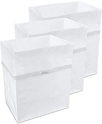 Clean Cubes 13 Gallon Disposable Pop-Up Trash Cans (3-Pack) with Fitted Bags – Foldable Garbage & Recycling Bins for Parties, Events & Kitchen (White, 17 H x 13.5 W x 10 D)