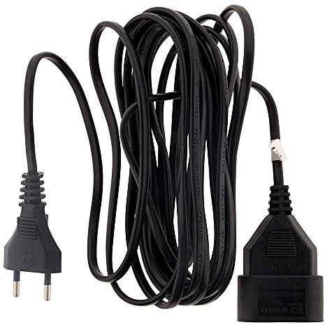 Zenitech - Alargador Eléctrico HO3VVH2F 2 x 0.75 mm² - Enchufe 6A Sin Tierra, Seguridad Infantil - Normas NF - Cable Negro 2m - Uso Interior - Extensión Segura para Dispositivos Domésticos
