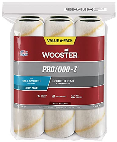Wooster Brush RR373-6 1/2 Inch Pro Doo Z FTP Jumbo Koter Miniroller 2-Pack 3/16 Nap