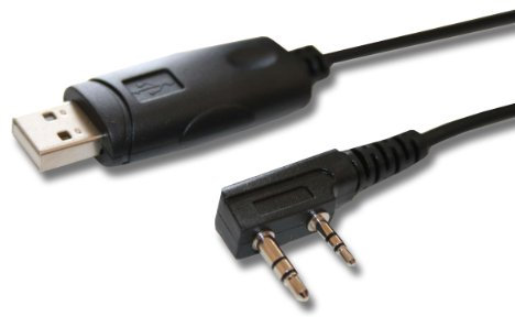 vhbw USB Programmierkabel kompatibel mit Kenwood TK-2118, TK-2170K, TK-2102L, TK-2170, TK-2102, TK-2100, TK-2107, TK-220, TK-208 Funkgerät, schwarz