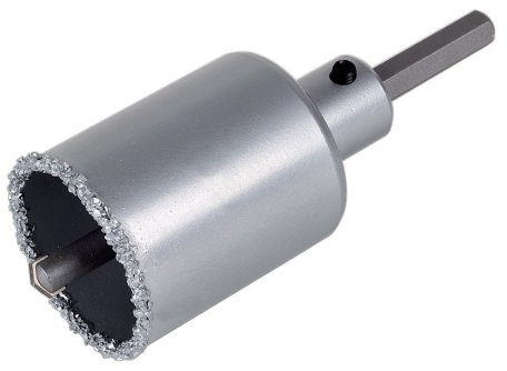 wolfcraft Sega a tazza con riporto in metallo duro e mandrino I 3897000 I Per impianti elettrici e sanitari in calcestruzzo, muratura e pietra; profondità di taglio 55 mm