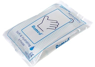 Romed Einmal-Waschhandschuhe, 12 x 8 = 96 Stück, feucht, ideal zur Babypflege