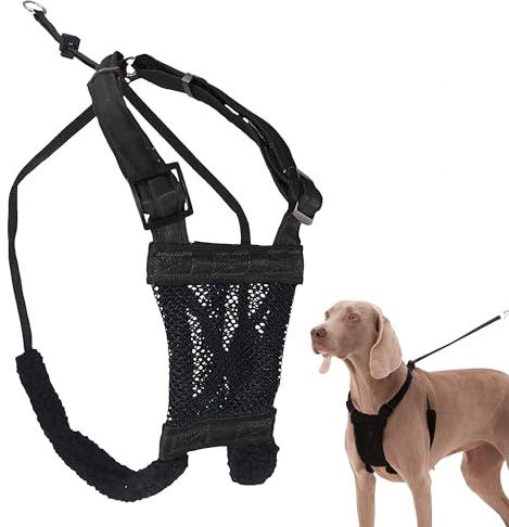 Sporn No Pull Dog Harness, Durable Nylon Mesh Harness for Large Dogs, No Choke Design, Padded Restraint Sleeves, Adjustable Fit, Easy On/Off, Large/XL for Extra Large Breeds, Black