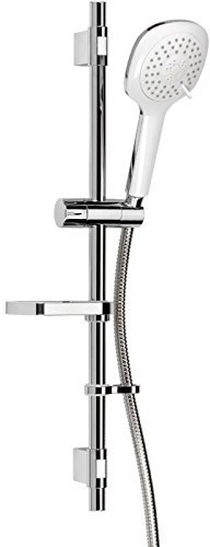 Croydex Linear 3 Function Flexi-Fit Shower Set Handset with Riser Rail and 1.5m Hose