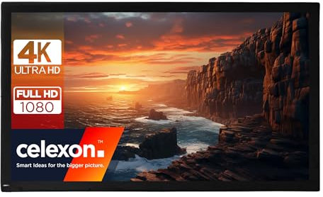 celexon Toile Frontale Mobile Expert Plein air 140 | 305x172 cm 16:9 | 4K Full HD | Toile de Remplacement ou Changement pour Écran de Projection sur Cadre Pliable Mobile Expert