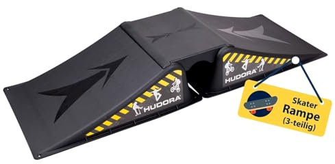 HUDORA Skaterrampe I 3-/5-teiliges Skateboard Rampenset für Hof & Garten I vielseitige Mini Skateboardrampe aus Kunststoff für Kinder & Jugendliche bis 60/80kg I Skatepark Equipment für Zuhause