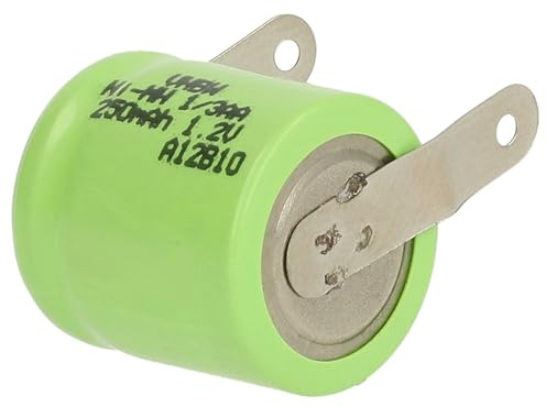 vhbw Akku Ersatz für 1/3AA für Modellbau (250mAh, 1,2V, NiMH, Grün, mit Lötfahne (U))